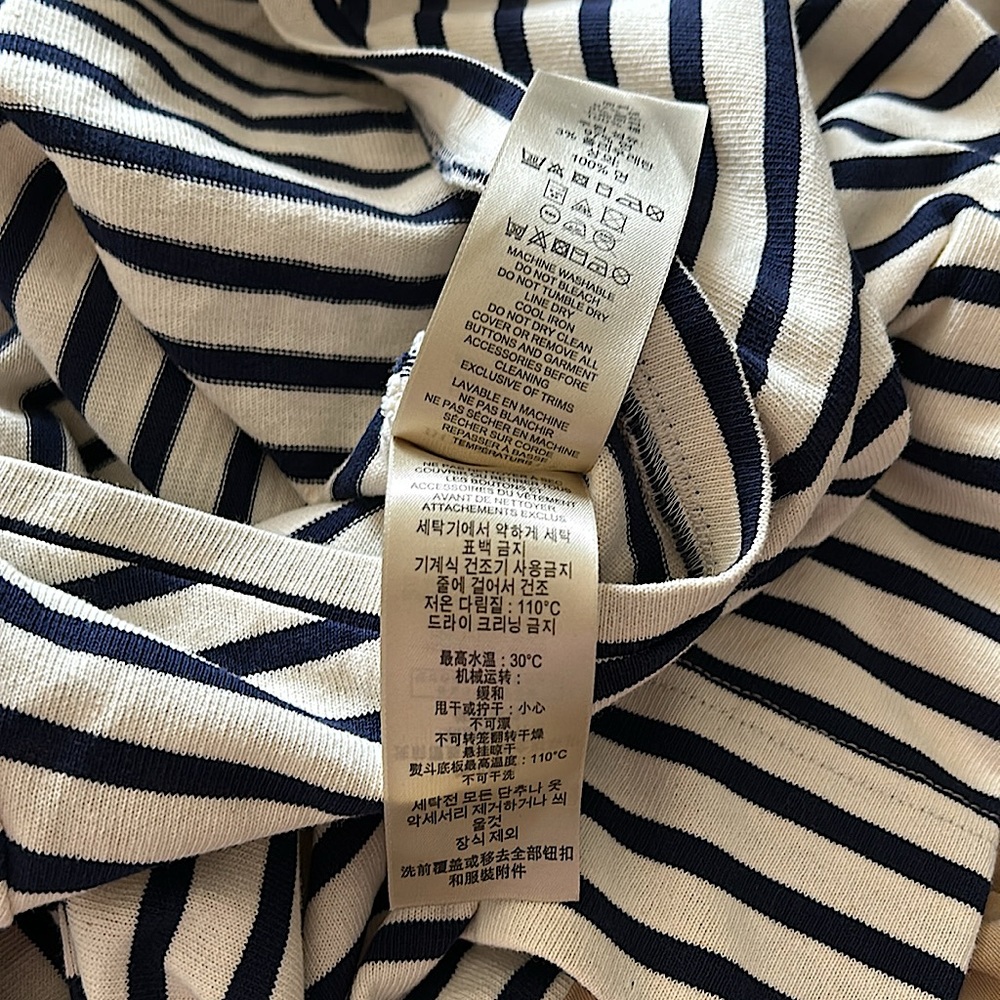 Burberry Brit Authenticated Navy/Khaki Striped Long Sleeve Dress **Sz 2** 🌺🌺 - Picture 7 of 7